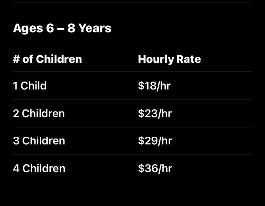 $18hr Babysitting (1 child 6-8yrs)