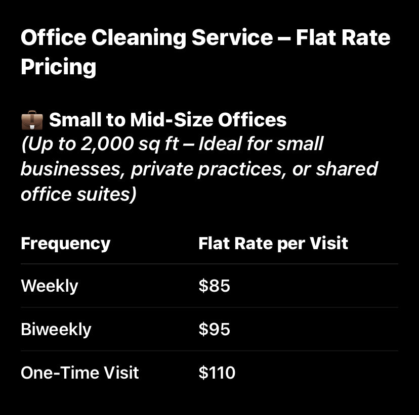 Office +Workplace Cleaning Service (small to mid-size biweekly)